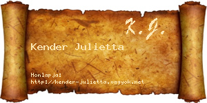 Kender Julietta névjegykártya